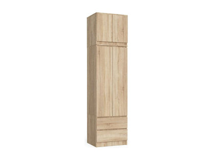 Armoire avec surmeuble Chezlova STAR Chêne Chezlova 60 cm 2 portes 2 tiroirs façade Chêne Chezlova 3 étagères 60x51x234 cm CDHS52029