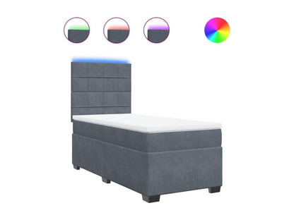 Sommier à Artigeo de lit et matelas Gris foncé 90x190 cm Velours UPKF43179