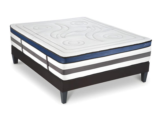 Ensemble Matelas Artigeo Mousse Accueil Mémoire Cocooning 30cm et sommier gris 140x200cm UGIG70552
