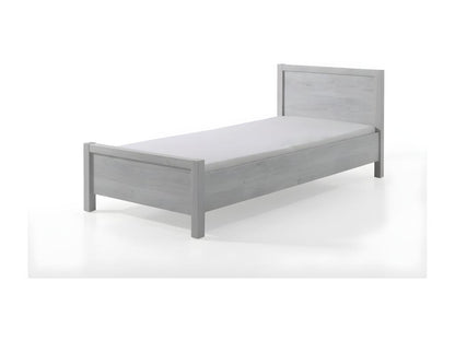 Lit enfant robuste 90x200 collection Cosymeub - Coloris gris effet bois CQZA69601