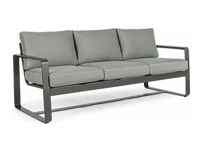 Canapé de jardin 3 places en métal et coussins tissu - Artigeo LNQT61518