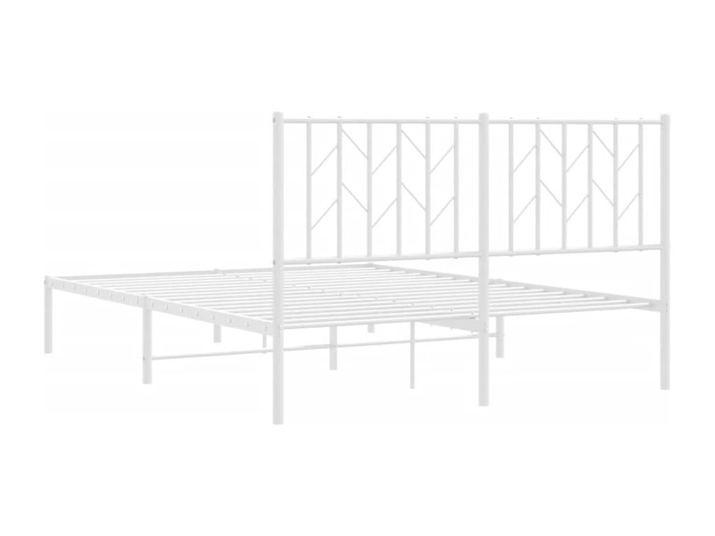 Cadre de lit métal avec tête de lit blanc 140x190 VNOH89328