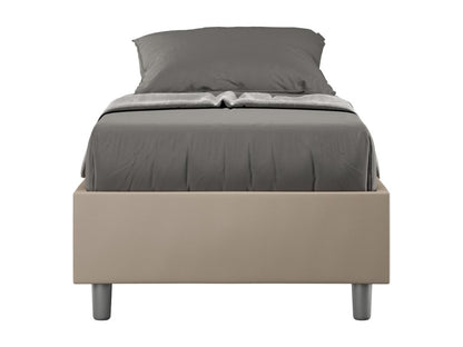 Lit Sommier sans sommier capitonné 80x190 Artigeo simili cuir gris tourterelle CEPG65517