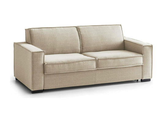 Canapé fixe Sole Grand canapé 2 places Made in Italy Canapé de salon en tissu avec accoudoirs fins 180x95h90 cm Beige WTZN14935