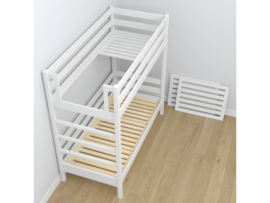 Lit superposé en bois - avec tiroir N03 Blanc 90x200 OIZB30880