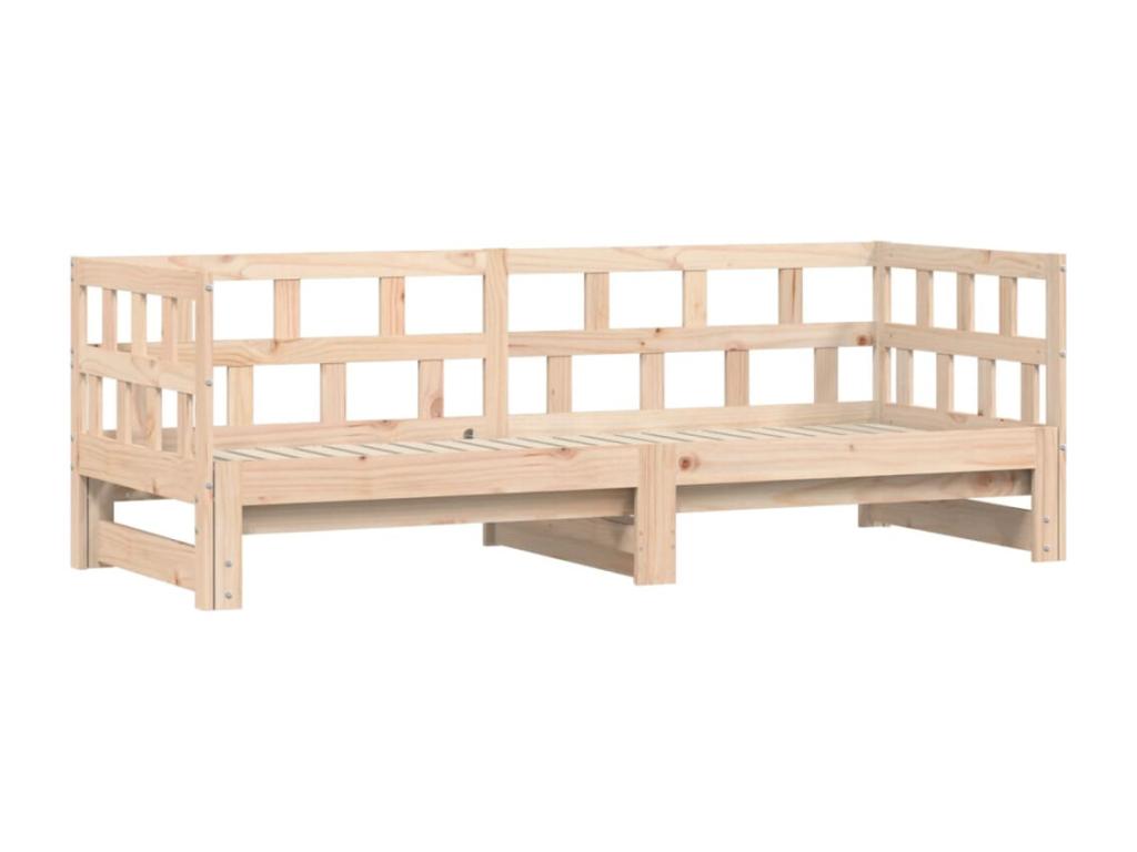 Lit de jour avec lit gigogne 80x200 bois de pin massif NUUR54821