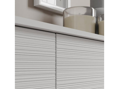 Meuble TV Artigeo 4D 180 cm fraisé sur pieds blanc mat XHJA73247