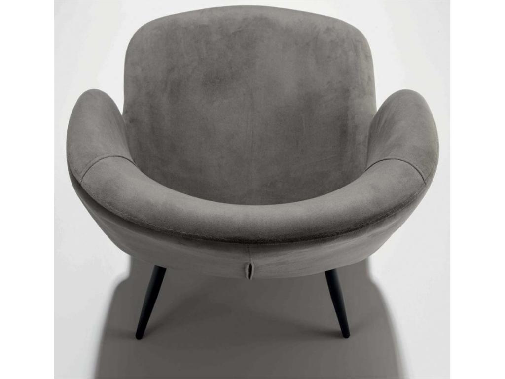 Chaise avec accoudoir moderne velours et métal noir Artigeo - Lot de 2-Couleur Vert foncé MFPK38463