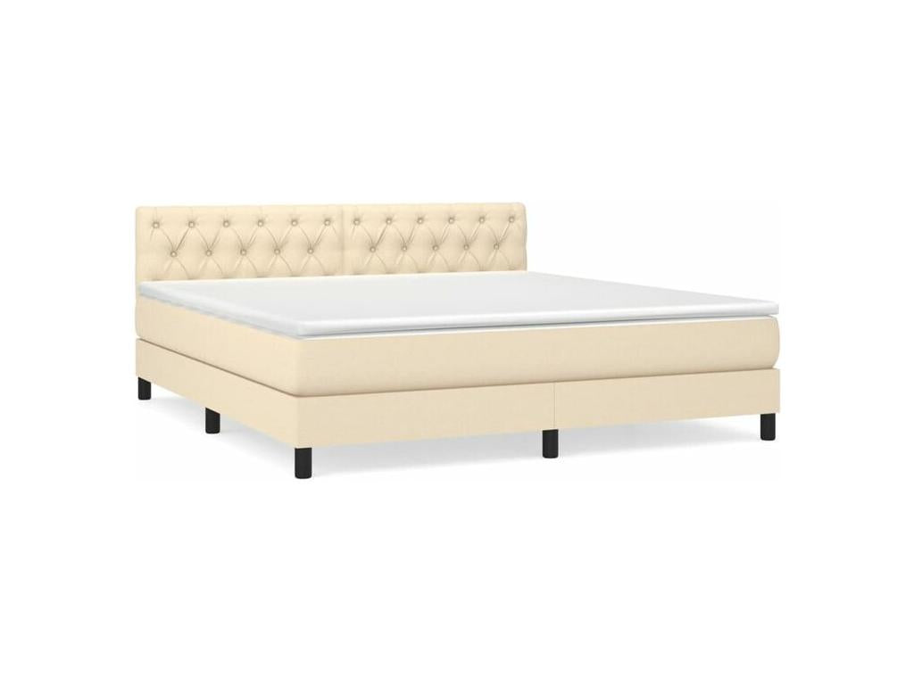 Sommier à Artigeo de lit avec matelas Crème 160x200 Tissu OBQF86173