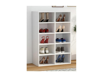 Artigeo armoire d'entrée en bois armoire à chaussures étagère à chaussures commode à chaussures 10 compartiments Artigeo M blanc INWO91304