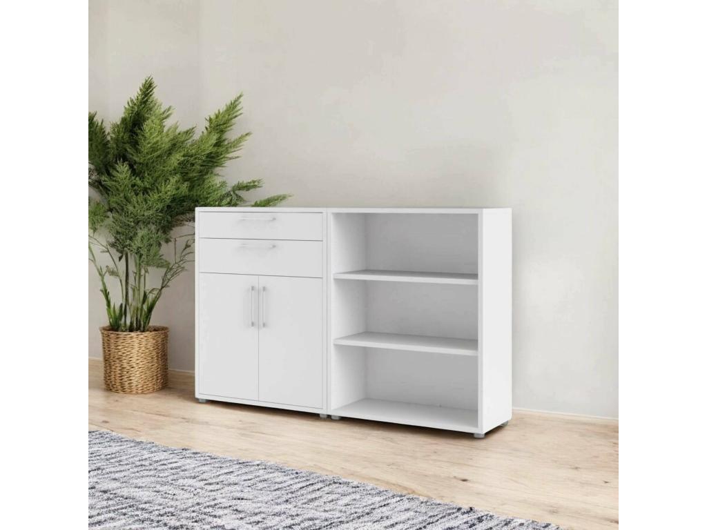 Buffet Artigeo Buffet du salon Commode de salon Garde-manger de cuisine 178x40 h113 cm Blanc SHEX41018