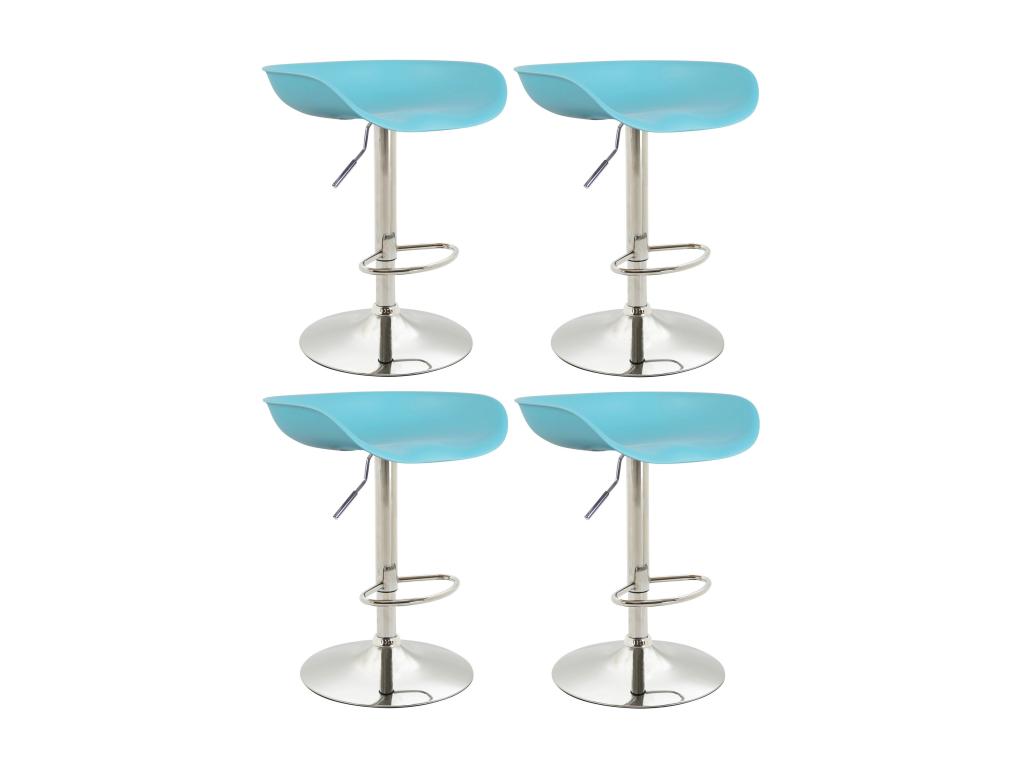 Lot de 4 Tabouret de bar - Plastique / Métal - Bleu - Anaheim XPGK14672