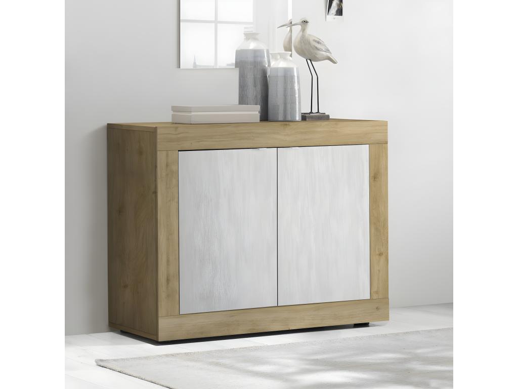 Buffet 2 portes Chêne naturel/Blanc neige - Artigeo UFVL16950