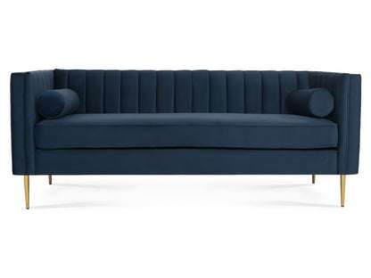 Canapé 3 places Artigeo Velours Bleu foncé pieds doré ZLEB16573