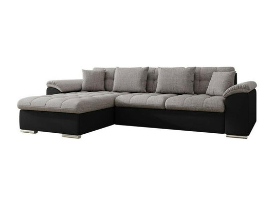 Canapé d'angle Chezlova 107 Gris Fonction de couchage Boîte de literie 280x160x76cm CBXS04684