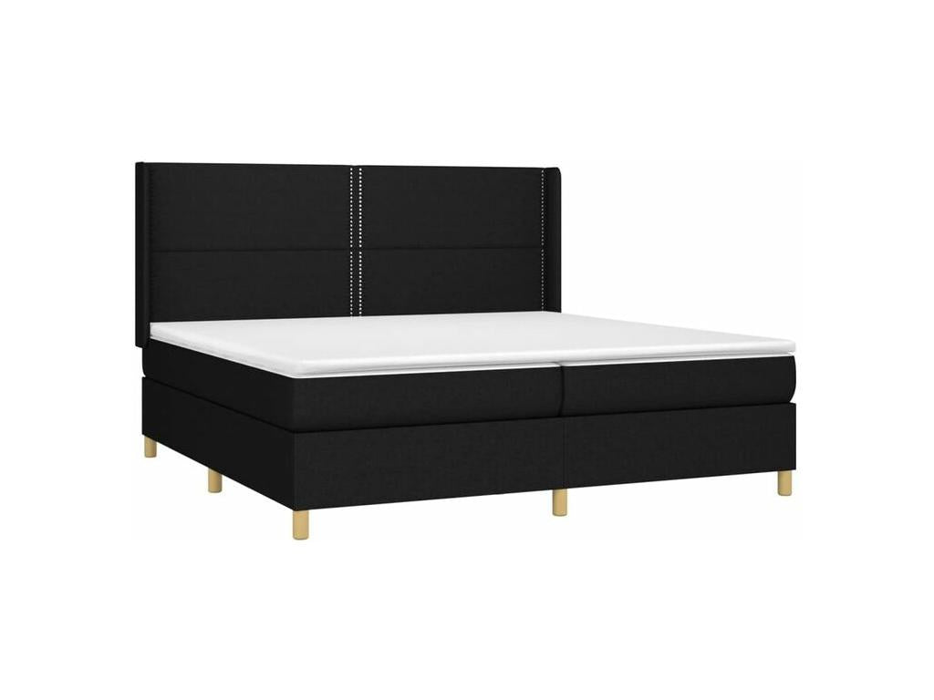 Sommier à Artigeo de lit avec matelas Noir 200x200 Tissu IPIT58586