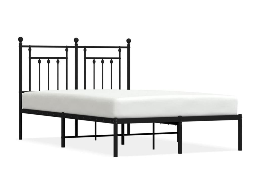 Cadre de lit métal avec tête de lit noir 120x190 OZNM35905