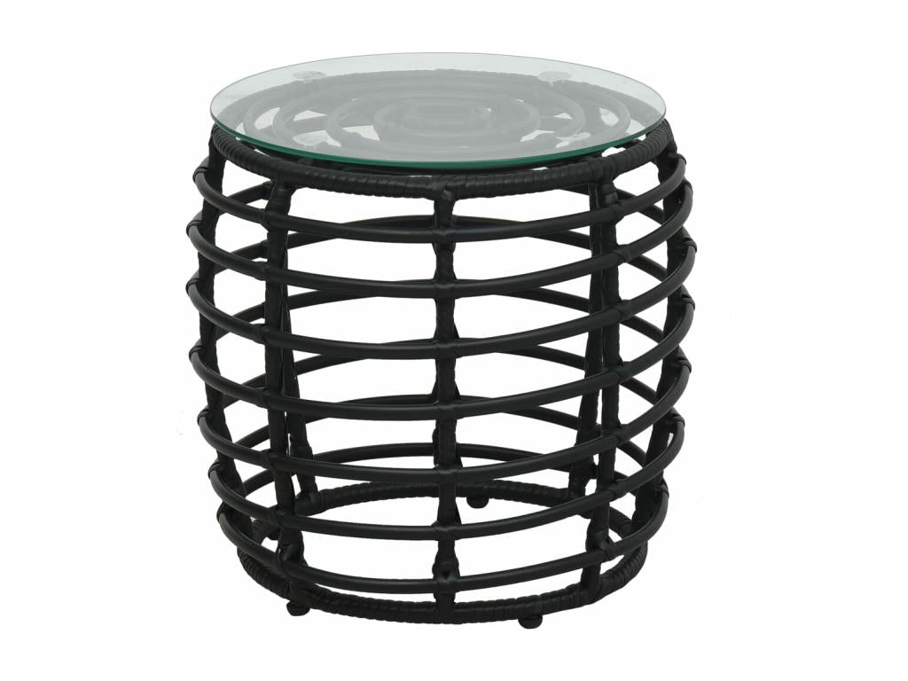 Ensemble de Artigeo 3 pcs Résine tressée Noir QMIL18575