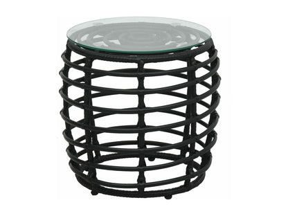 Ensemble de Artigeo 3 pcs Résine tressée Noir QMIL18575