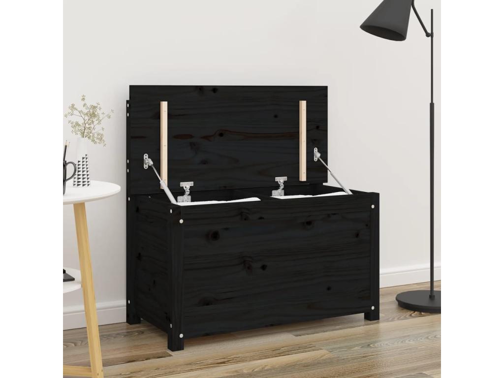 Banc Noir 80x41x77 Bois de pin massif VSLB30273