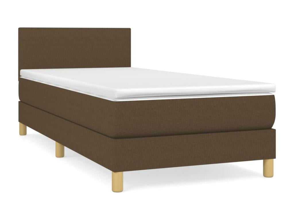 Lit à sommier tapissier avec matelas Marron foncé 80x200 cm EGCS48111