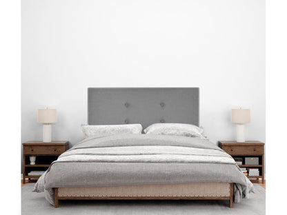 Artigeo Tête de lit en tissu Aqualine avec 2 Artigeoées de boutons 95x105cm avec pieds Lits 90 - Gris UAJS86203