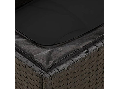 Salon de jardin 6 pièces avec coussins noir résine tressée SPDR08765