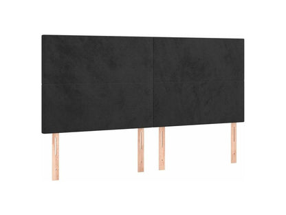 Sommier à Chezlova de lit avec matelas Noir 180x200 Velours OHWD20351