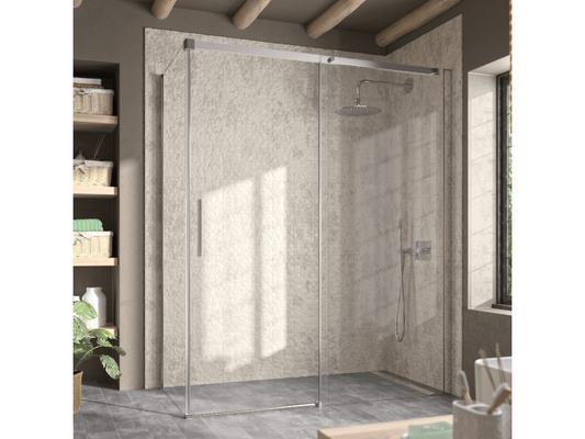 Paroi de douche fixe Porte coulissante Artigeo 135 cm Sans paroi latérale WXOH10676