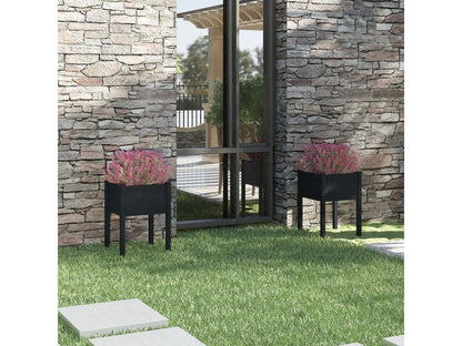 Jardinières 2 pièces Noir 50x50x70 cm Bois de pin massif HXIF73042