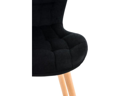 chaise salle à manger - Velours / Bois - Noir - Artigeo LQLT37850