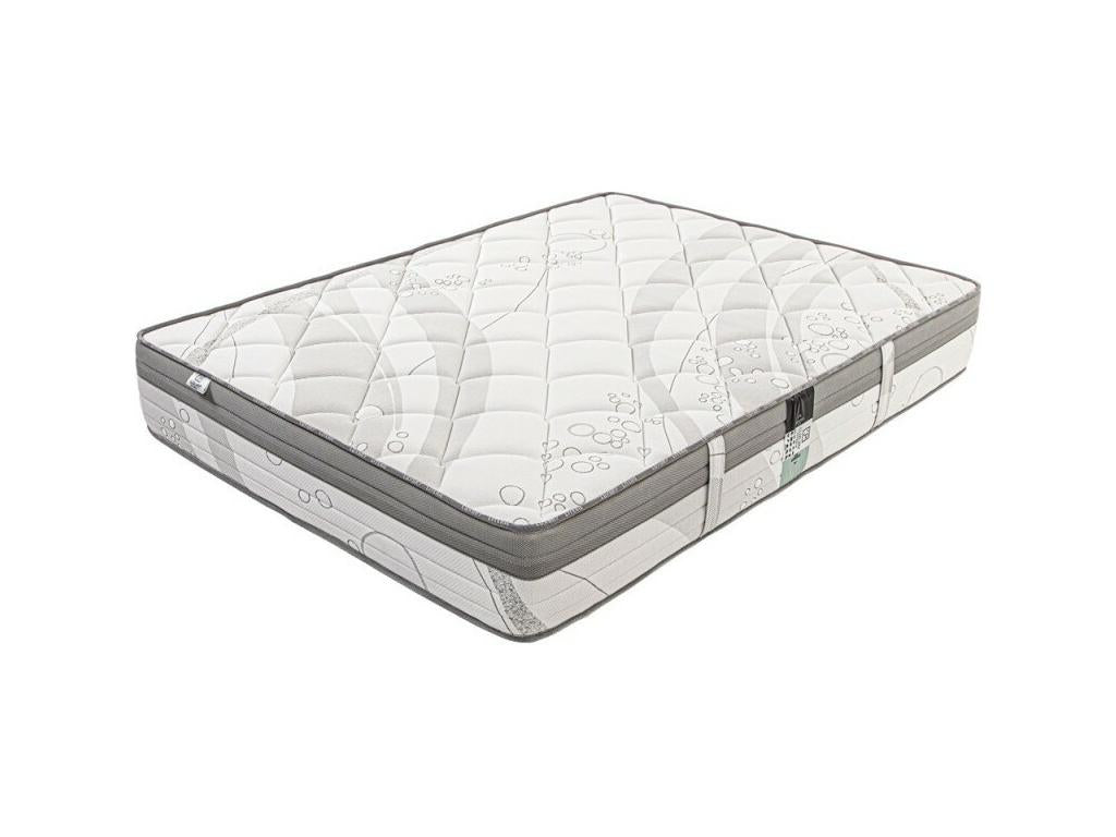 Ensemble Matelas Relaxation 26 cm ressorts ensachés ferme face été/hiver sommier gris ep20cm oreiller couette 140x190cm KWOM30940