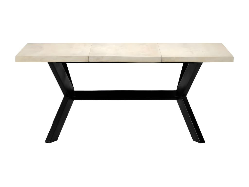 Table à dîner Blanc 180x90x75 cm Bois de manguier massif OFSN07861