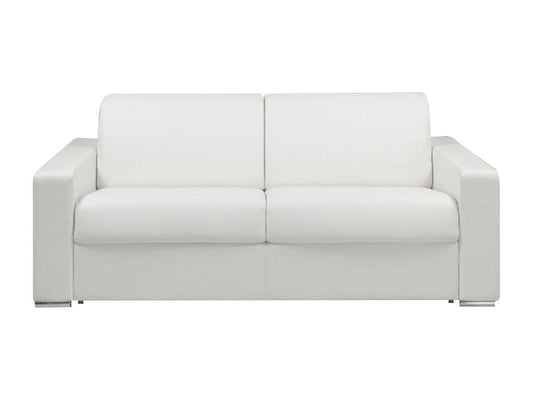 Canapé 3 places convertible express en simili blanc - Couchage Artigeo larges 140 cm - Matelas 18 cm Artigeo RREO76686