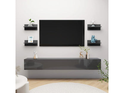 Étagères murales 4 pcs Gris brillant 40x11.5x18 TJBB51533