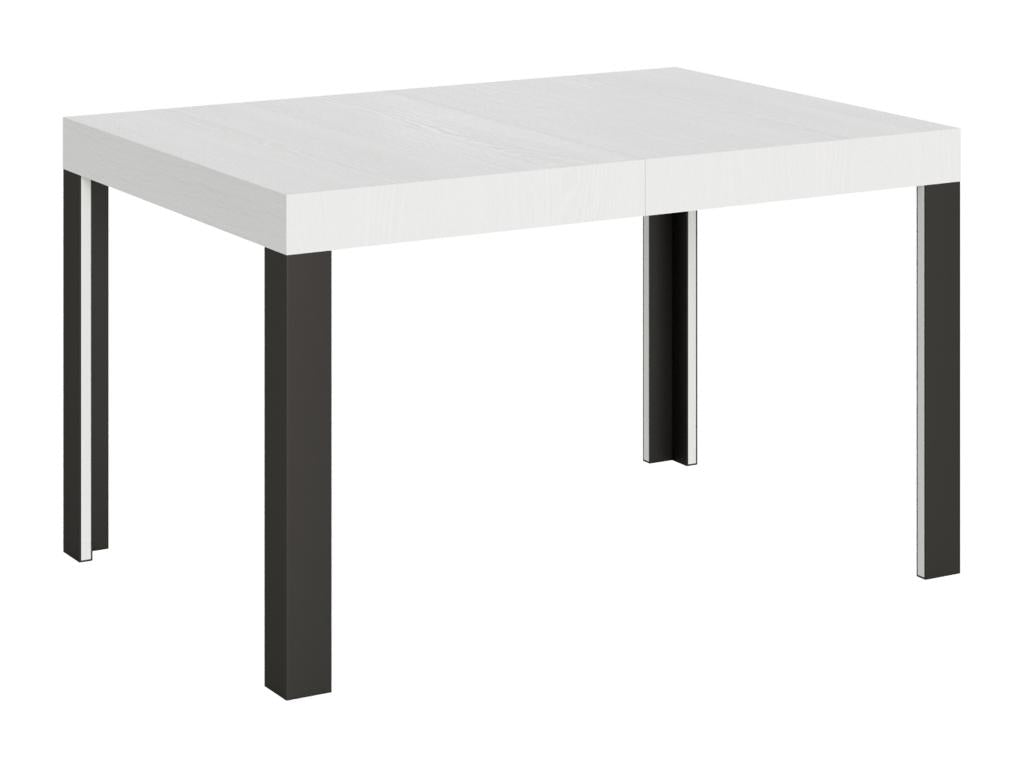Table extensible 90x130/234 cm Artigeo Frêne Blanc cadre Anthracite BIGI21686
