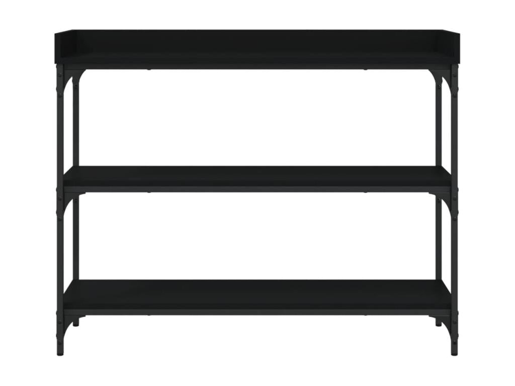 Table console avec étagères noir 100x30x80 cm SOEF75234