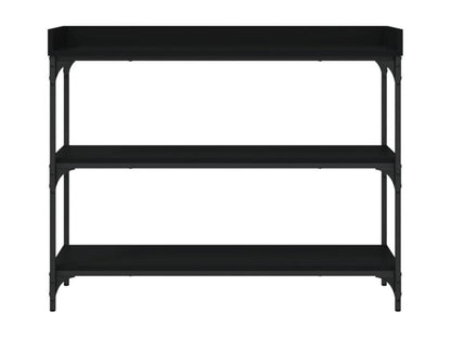 Table console avec étagères noir 100x30x80 cm SOEF75234