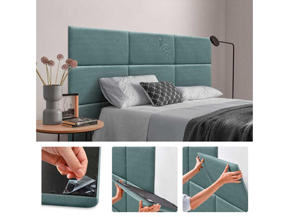 Artigeo Ensemble de 1 Panneau mural en lin autocollant absorption acoustique protection contre les chocs et têtes de lit Turquoise 60x50cm x1 PEOO89901