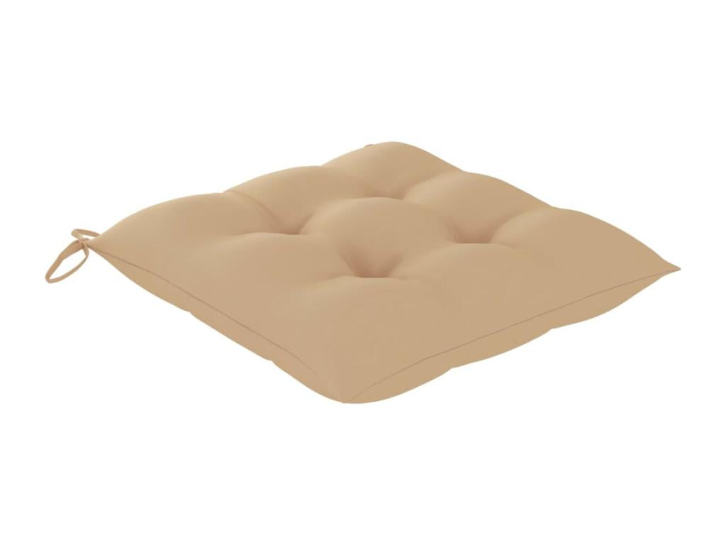 Chaise à bascule avec coussin beige Bois de teck solide RJCH64109