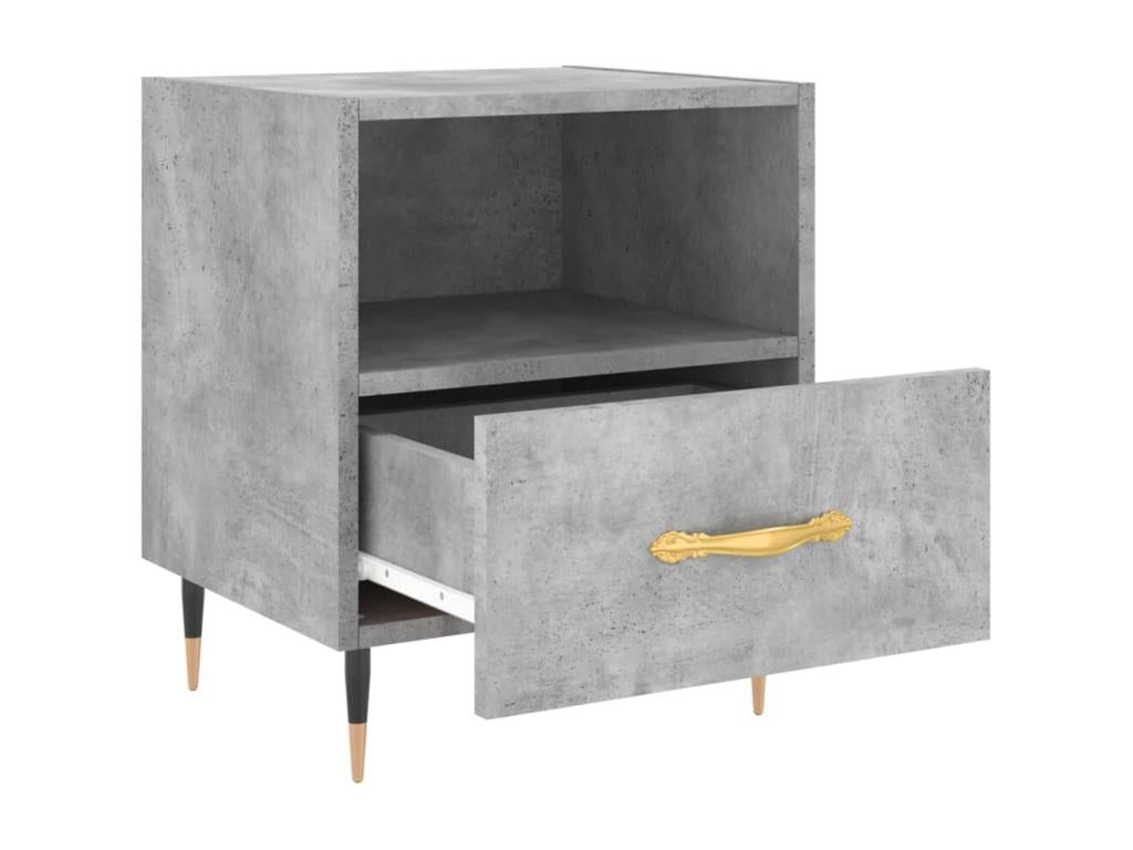 Tables de chevet 2pièces gris béton 40x35x47.5cm bois d'ingénierie DJJJ14697