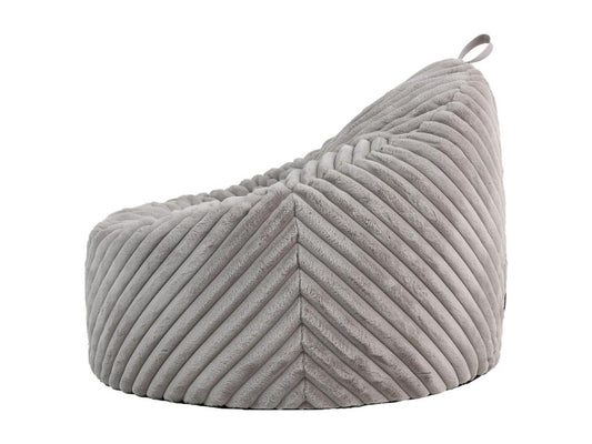 Pouf imitation fourrure côtelée gris clair - Chezlova WZTI58621