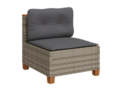Salon de jardin avec coussins 7 pcs gris résine tressée JBXP33664