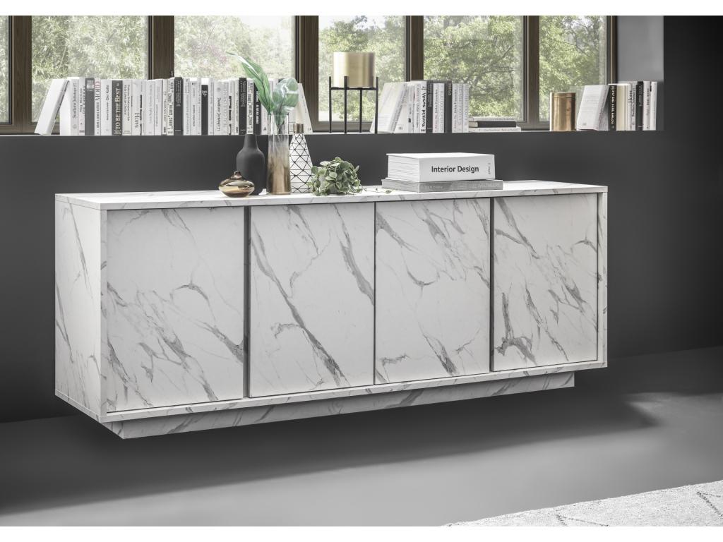 Buffet Artigeo finition marbre blanc 180 cm FOYC64386