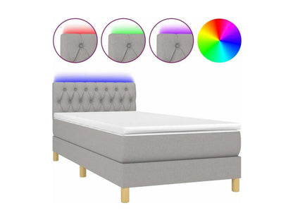 Sommier à Chezlova de lit matelas LED Gris clair 100x200 Tissu VIGZ27532