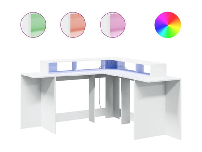 Bureau table poste de bois blanche 152x152x91 cm 02 0023407 YWQR08881