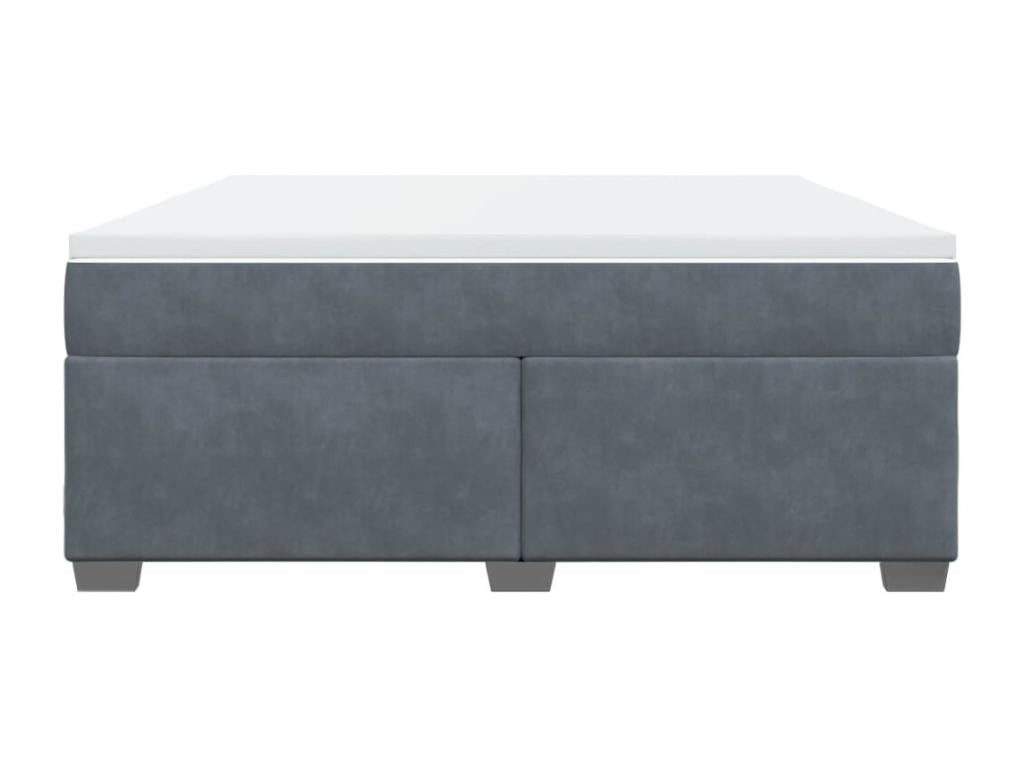 Sommier à Artigeo de lit et matelas Gris foncé 180x200cm Velours QXIF94732