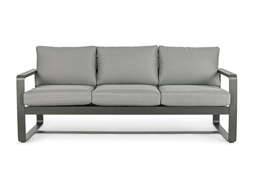 Canapé de jardin 3 places en métal et coussins tissu - Artigeo LNQT61518