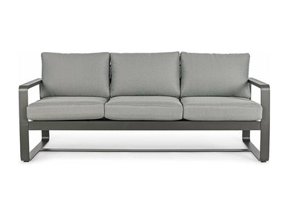 Canapé de jardin 3 places en métal et coussins tissu - Artigeo LNQT61518