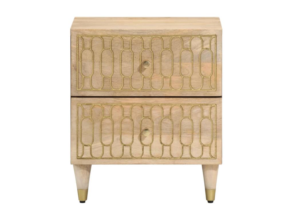 Table de chevet 40x33x46 cm Bois de manguier solide VNGL90970